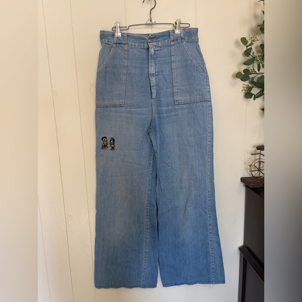 70’s Gene’s Jeans Baggy Wide Leg Pants Small High Rise Pop Culture streetwear